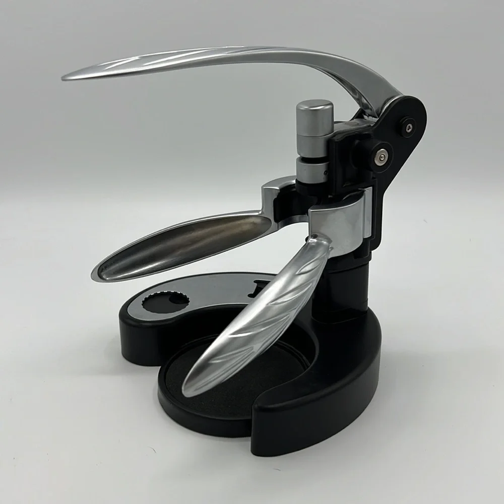 WINE BOTTLE CORKSCREW OPENER WITH STAND BLACK & SILVER